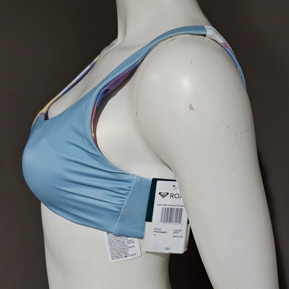 Roxy Pop Surf Bralette Sporty Reversible Bikini Top - Picture 5 of 11